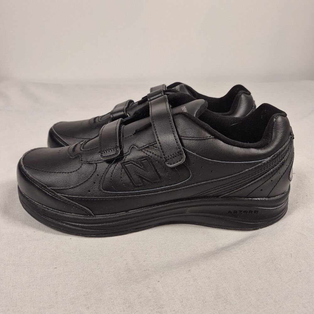 New Balance 577 Mens Size 10 4E Walking Shoes Black Double Hook & Loop Straps